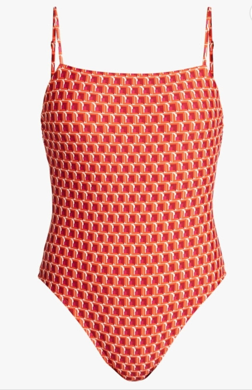 Time and Tru Women's and Women’s Plus Square Neck One-Piece Swimsuit,